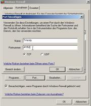 Öffnen Sie den Port in der Windows Firewall