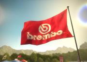Eine Flagge aus DiRT 2: Der Stoff wirkt ohne Tessellation flach.