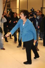 Ex-Justizministerin Brigitte Zypries fand erkennbar Gefallen an Segas Tennissimulation Virtua Tennis 4 - sie war die einzige Politikerin mit Bundeskabinettserfahrung.