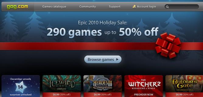 Toller Tipp für Schnäppchenjäger: Weihnachts-Deals bei der Spiele-Downloadseite GOG.com