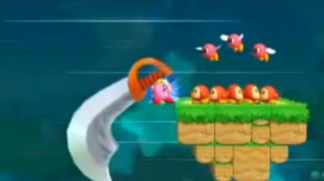 Ein neuer Kirby-Titel ist in der Mache. Ein Releasetermin ist noch nicht bekannt. Das Bild stammt aus dem Video, liegt daher nur in schlechter Qualität vor und ist nicht repräsentativ für das fertige Spiel.