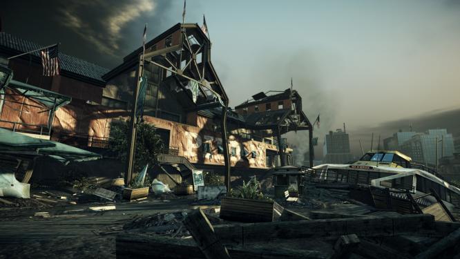 Auf welcher Plattform sehen die Crysis 2-Multiplayer-Maps Skyline und Pier 17 (im Bild) am besten aus? Unser Grafikvergleich verrät es Ihnen.