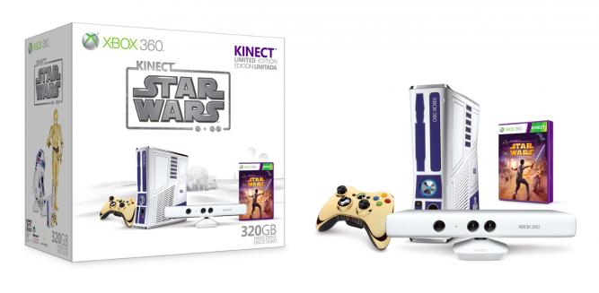 Xbox 360-Bundle zu Star Wars Kinect enthüllt - Microsoft präsentierte auf der Comic Con ein Xbox 360-Bundle im Star Wars-Design.