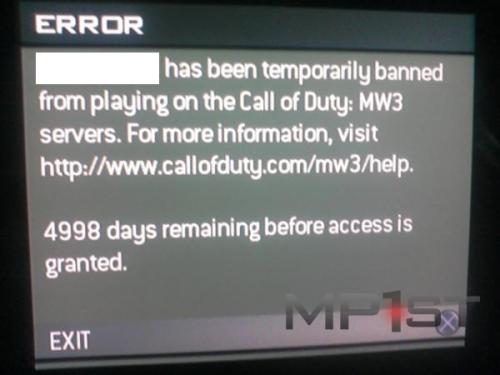 Für grobes Vergehen bestraft Infinity Ward die Spieler von Modern Warfare 3 mit Sperren von 5.000 Tagen. (8)
