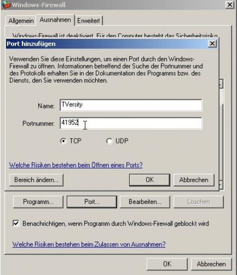[30/05/07] Öffnen Sie den Port in der Windows Firewall