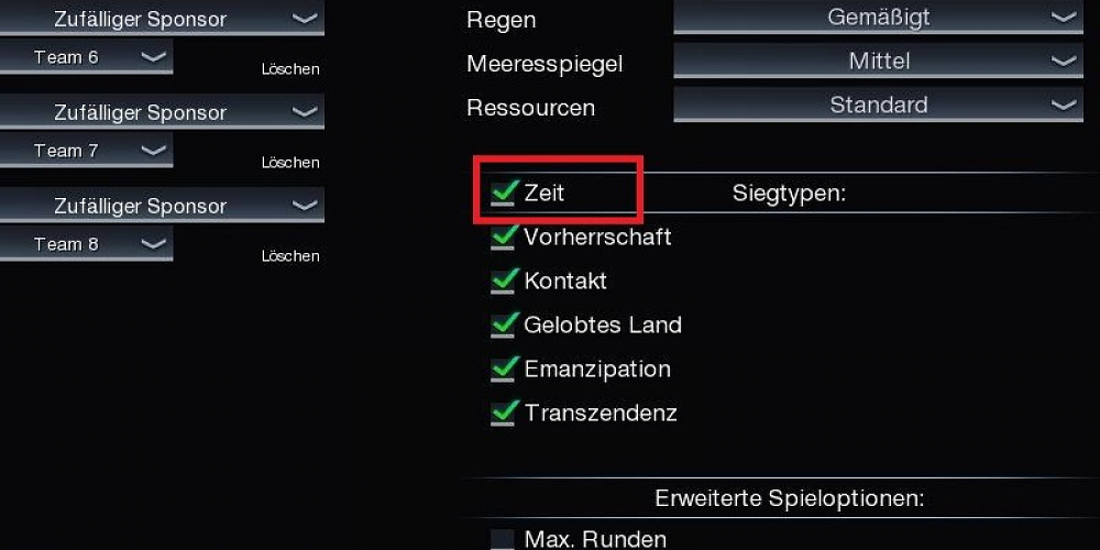 Civilization: Beyond Earth - Tipp zur Deaktivierung des Zeitsieges.