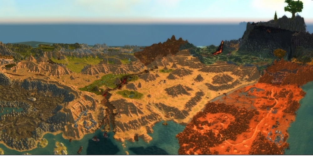 WoW: Der Kontinent Kalimdor auf einem Panoramabild.