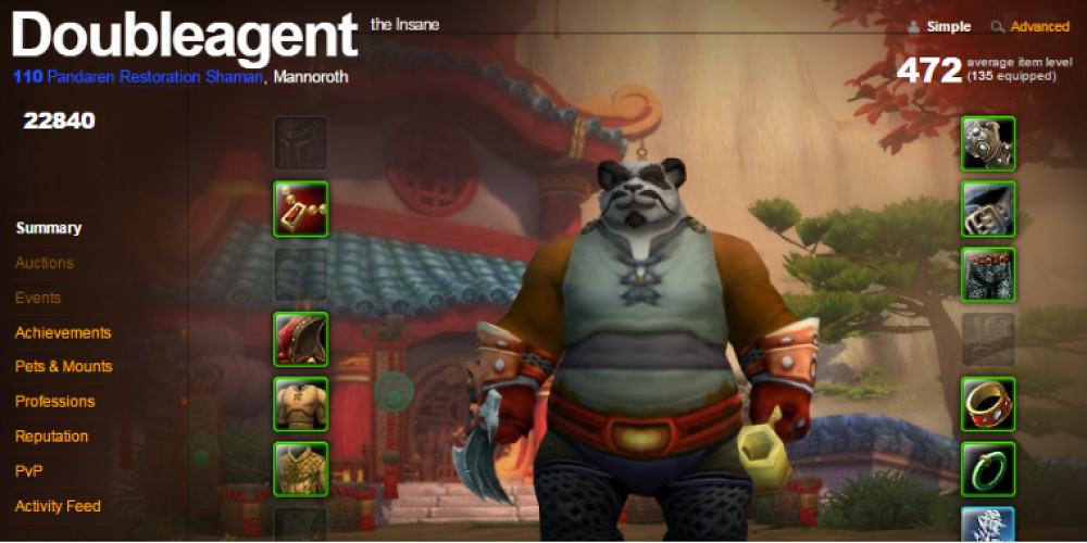 Ding! Neutraler Pandare Doubleagent ist Level 110
