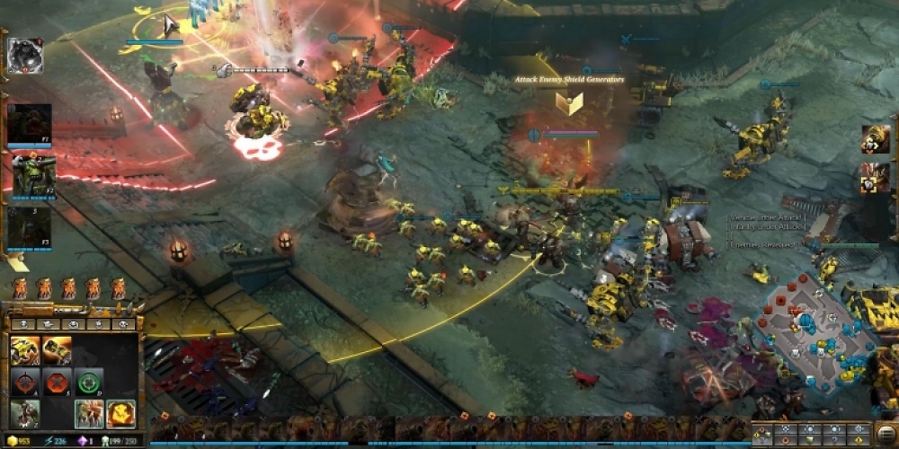 Am Ende jeder Runde gestalten sich die Gefechte mitunter sehr wüst. Zwischen Buffs, Explosionen und Truppen fällt es schwer, die Übersicht zu behalten.