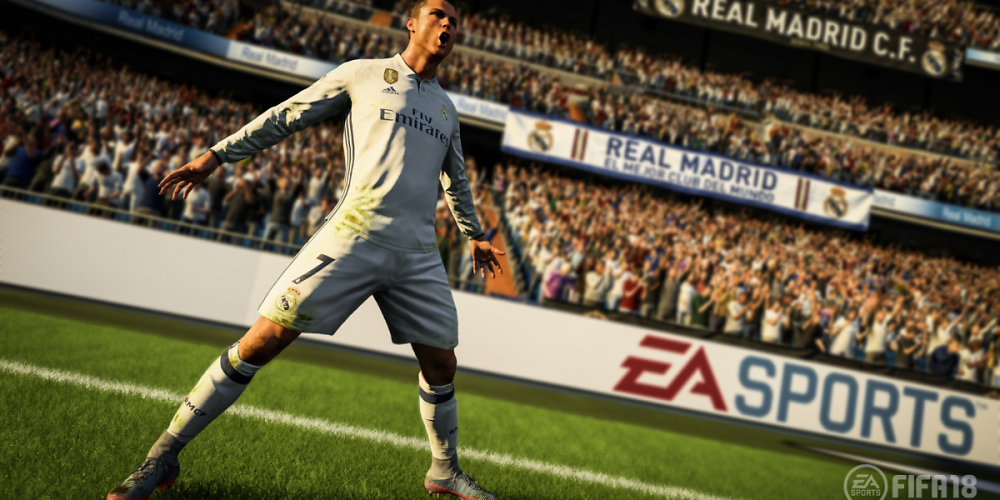 Star-Kicker Ronaldo in der Fußball-Simulation FIFA 18.