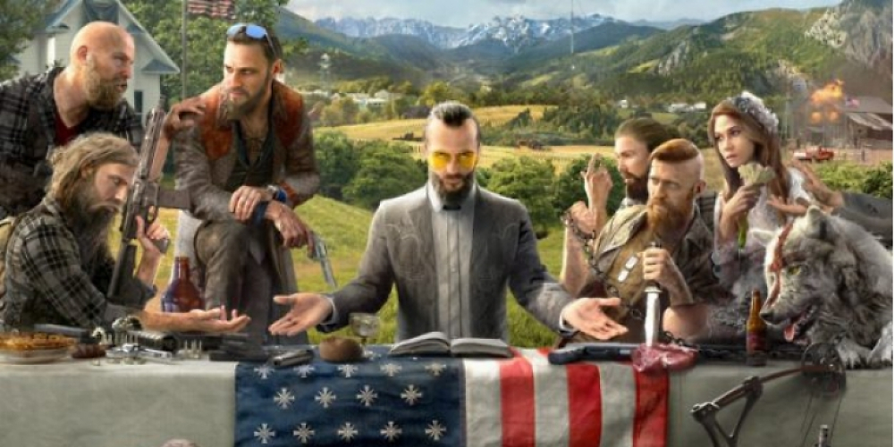 Far Cry 5 Artwork zeigt Mitglieder der Seed-Familie und der Sekte.