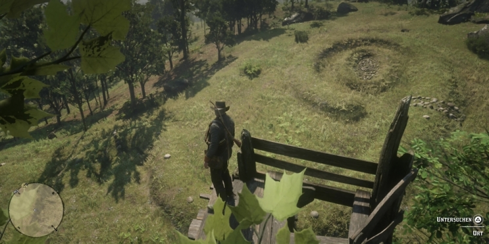 Arthur Morgan am Schlangenhügel in RDR2.