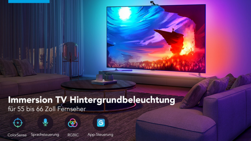 Wieder erhältlich und noch günstiger: Govee LED-Lightstrip für 66 Euro lässt Fernseh-Bild viel größer wirken