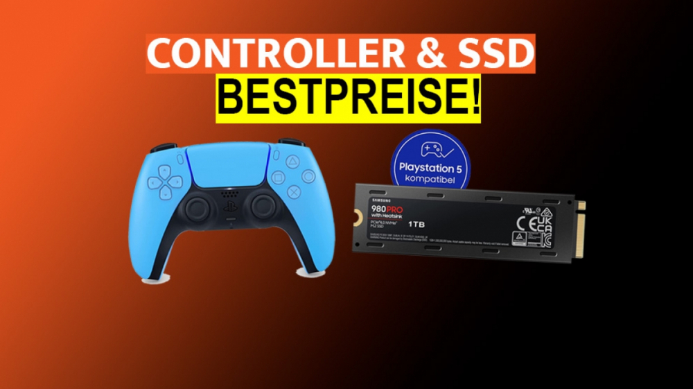 PS5-Controller & SSD nicht überteuert kaufen: Sony Dualsense & PS5-Festplatte hier zum Bestpreis