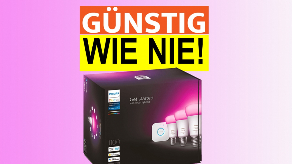 Nur heute: Philips Hue Starter Set günstig wie nie - 3 Lampen + Hue Bridge 69€