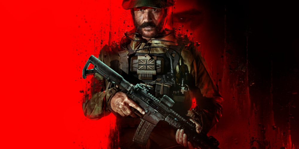 Artwork von Captain Price, der mit einem Gewehr bewaffnet in unsere Richtung sieht