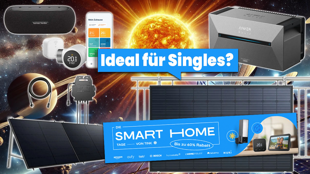 Ideal für kleine Balkone: tink wirft Mini-PV-Anlage samt Halterungen für 180 € raus - auch Anker Solarbank 2 billiger