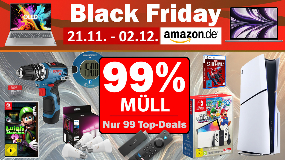 Amazon Black Friday: 99% Müll, aber auch 99 Top-Deals am Black Friday (Update 3)