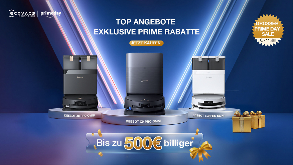 Prime Day: Bis zu 500 € Rabatt auf Roboter von Ecovacs
