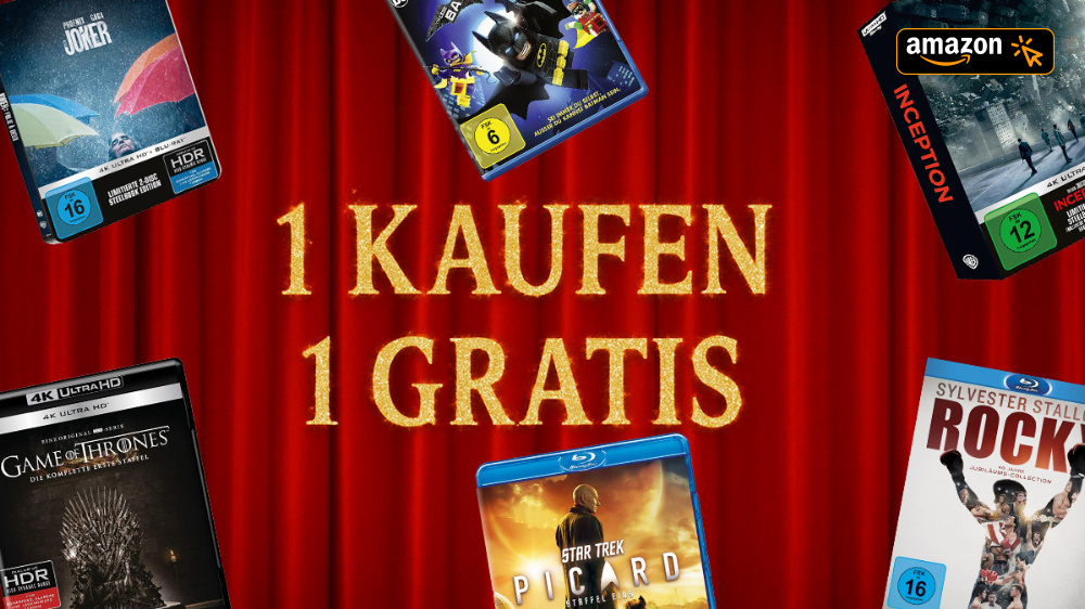 Amazon 2-für-1 Aktion: 1 Film kaufen, 1 gratis bekommen - Blu-Rays, 4K UHDs & DVDs im Angebot