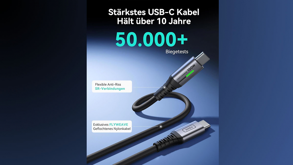 Schluss mit kurzen, dünnen USB-Kabeln: Dieses robuste Schnellladekabel ist 2 Meter lang und jetzt 55% günstiger - Amazon-Hit