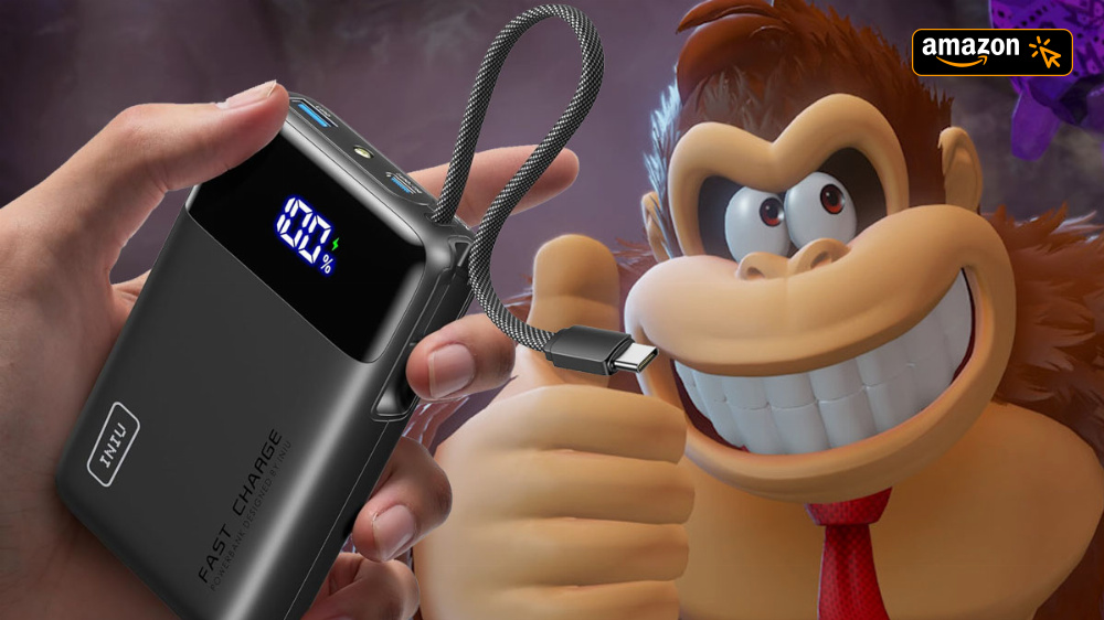 Sorglos-Paket - nicht nur für Switch 2: Kompakte Powerbank 20.000 mAh mit integriertem USB-C-Kabel im Sonderangebot