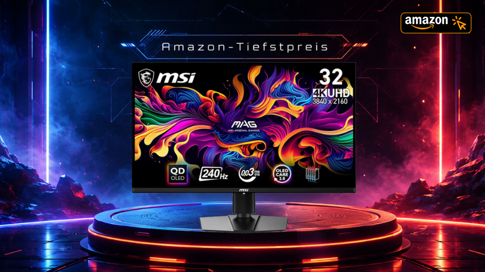 MSI QD-OLED mit 31,5", 4K und 240 Hz: Top-Monitor bis Sonntag zum Rekordpreis beim Amazon