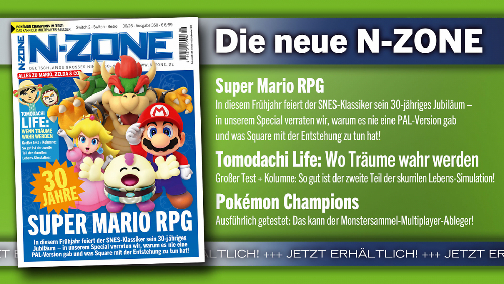 N-ZONE 06/26: Coverstory zu Super Mario RPG, Tests zu Tomodachi Life 2, Pokémon Champions, Pragmata u. v. m.