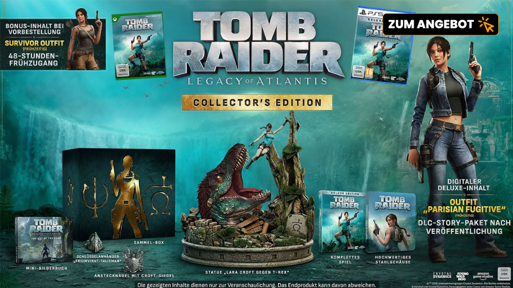 Tomb Raider - Legacy of Atlantis: Jetzt vorbestellbar - Collector's Edition stark nachgefragt