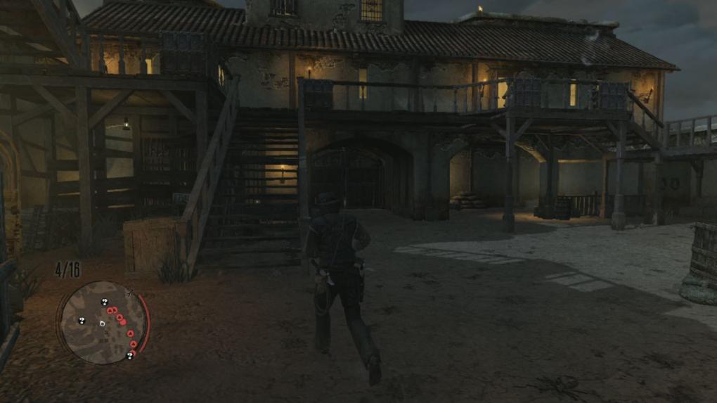Im Inneren der Festung begebt ihr euch auf die Suche nach Escuella . Ihr findet ihn im Haus, welches sich direkt auf der linken Seite des Eingangs befindet - das mittlere der drei markierten Fragezeichen auf eurer Mini- Map . Steigt die beiden Treppen nach oben und stellt Escuella im hinteren Raum. 