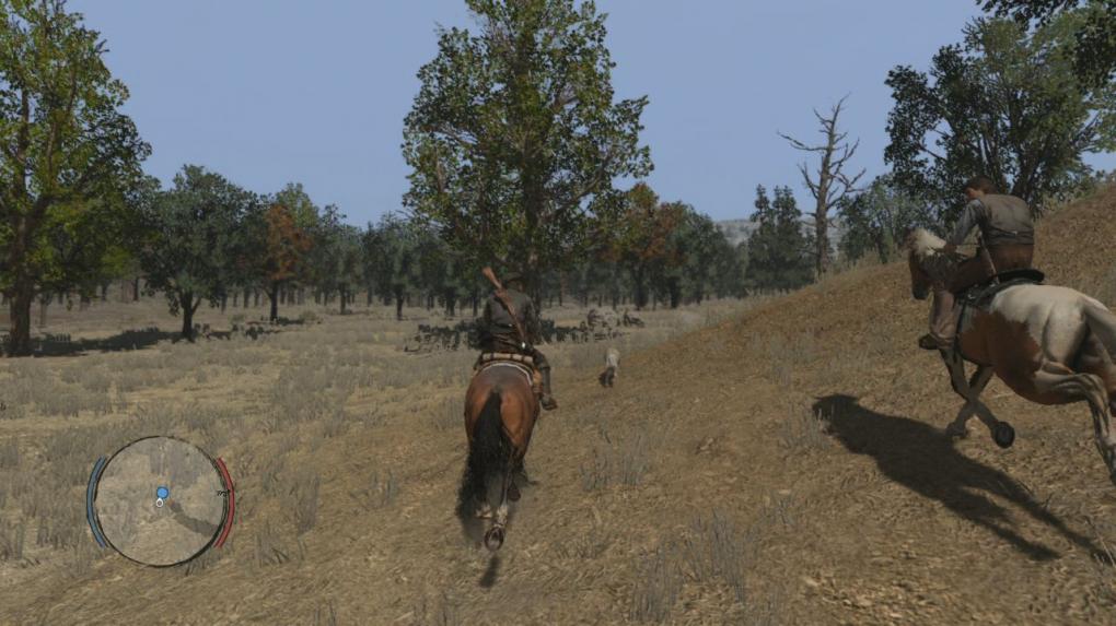 Steigt auf euer Pferd und folgt zusammen mit Jack eurem Hund Rufus.