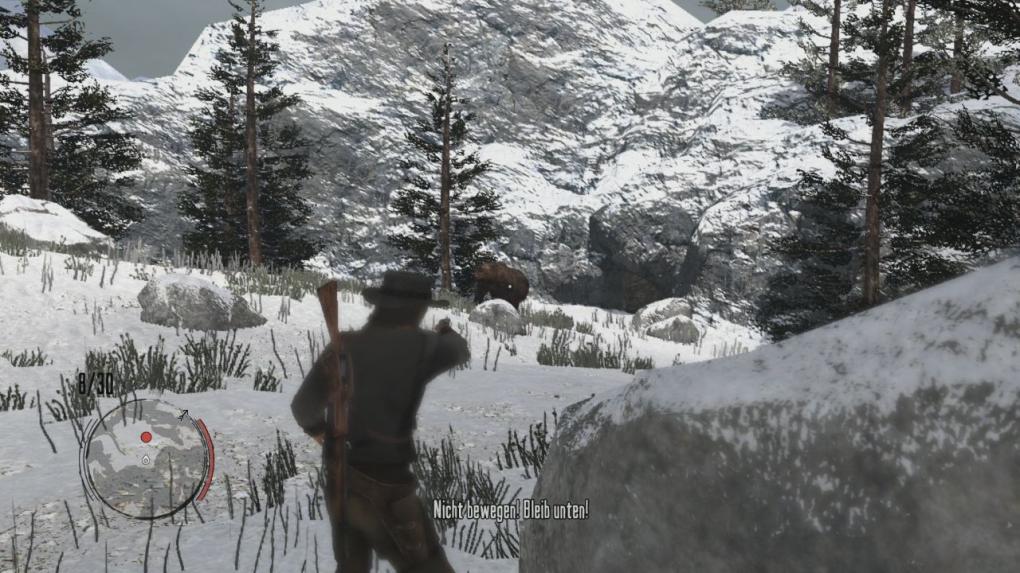 Am Zielort angekommen, erledigt ihr den Bären. Greift am besten auf einer eurer stärkeren Waffen zurück und erledigt den Grizzly, bevor er euch zu nahe kommt.
