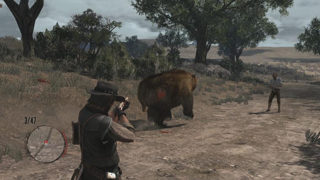 Begebt euch zusammen mit Nastas und MacDougal auf zum Zielpunkt. Auf dem Weg dorthin, wird eure Gruppe von einem Grizzlybär angegriffen. Erledigt den Dickhäuter und achtet darauf, dass er euch nicht zu nah kommt und euch so vom Rücken eures Pferdes schmeißt.