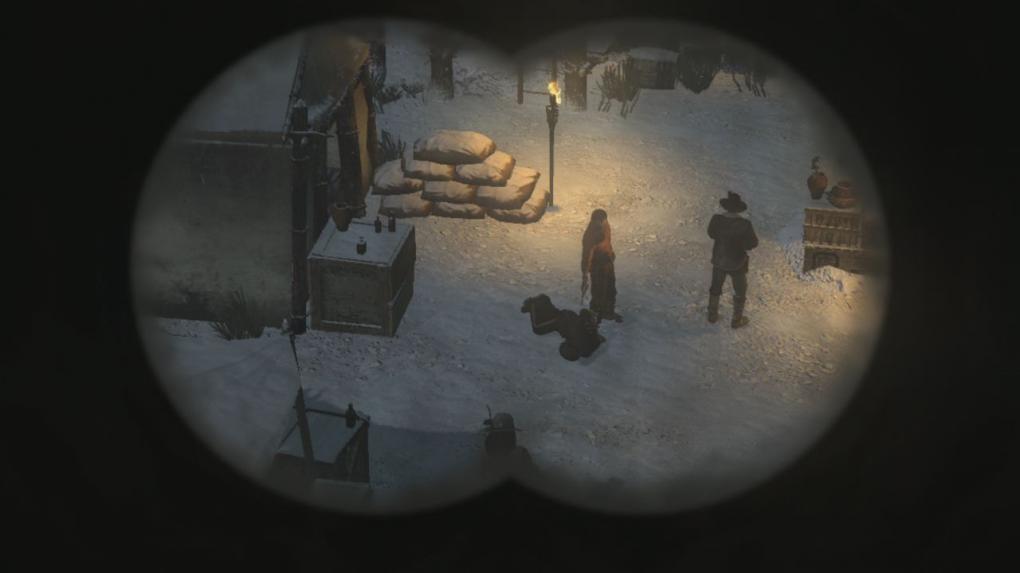 Schnappt euch das Fernglas des Banditen und spioniert das Dorf aus, bis ihr Dutch entdeckt und die Zwischensequenz beginnt.