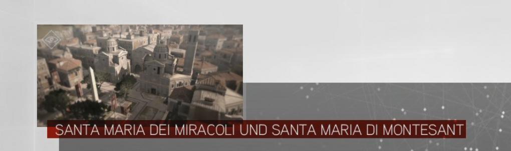 Assassin's Creed: Brotherhood Komplettlösung: Glyphen-Rätsel Nr. 4: Euer nächster Anlaufpunkt ist der Turm dieser Kirche ganz im Norden Roms. Klettert auf das Dach der Kirche und springt von dort an die Metallhalterung des Turmes. (1)