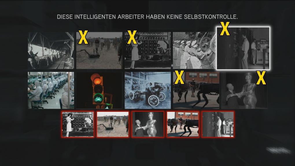 Assassin's Creed: Brotherhood Komplettlösung: Glyphen-Rätsel Nr. 4: In diesem Bilderrätsel sind Maschinen gesucht, die nicht selbstgesteuert sind.