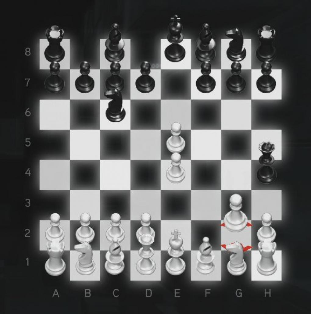 Assassin's Creed: Brotherhood Komplettlösung: Glyphen-Rätsel Nr. 4: Die schwarze Dame hat eurem König Schach angesagt. Opfert den Bauern auf G2, indem ihr ihn zwischen Dame und König auf G3 stellt.