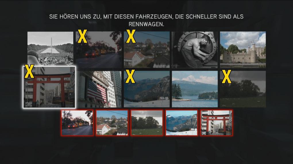 Assassin's Creed: Brotherhood Komplettlösung: Glyphen-Rätsel Nr. 9: Der Tipp beschreibt Datenleitungen, die Informationen unglaublich schnell transportieren. Wählt die fünf Bilder aus, auf denen ihr Leitungen erkennt.