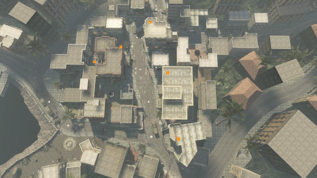 Hauptquartier - Die orangenen Quadrate sind die Hauptquartier-Punkte.
