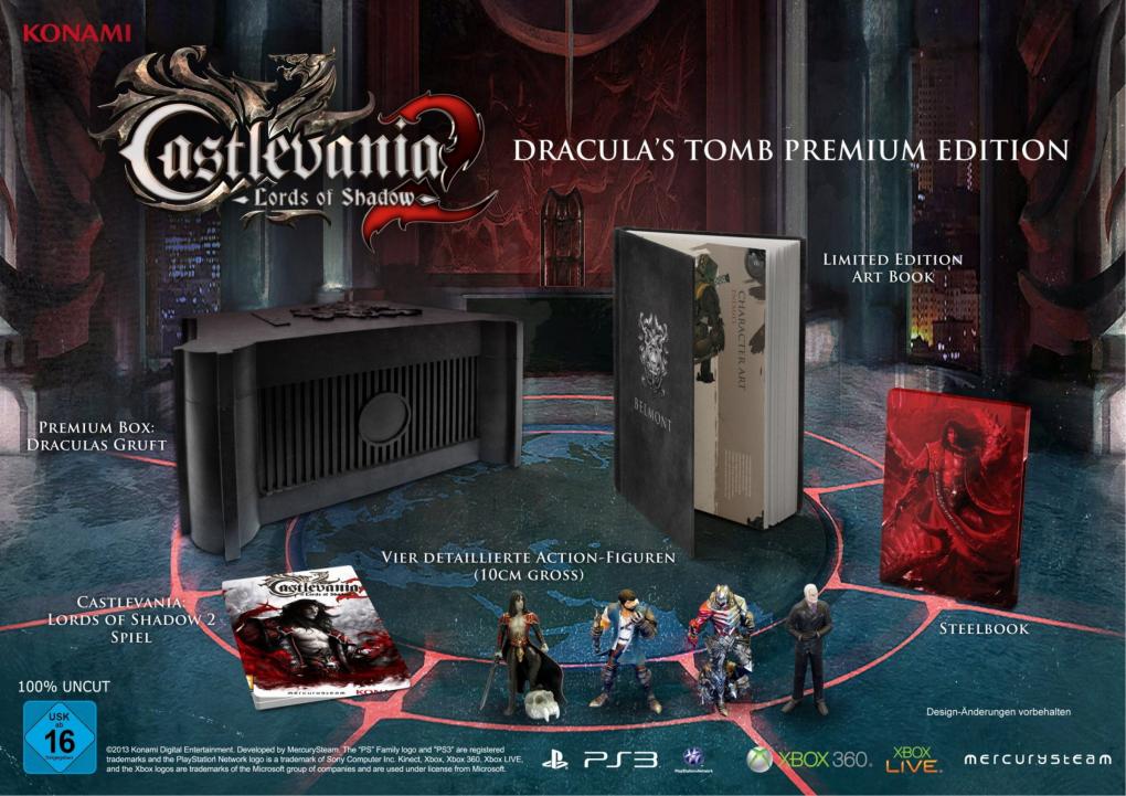 Castlevania: Lords of Shadow 2 erscheint am 27. Februar 2014 auch in einer luxuriösen Sonderausgabe. Hier seht ihr die coolen Inhalte der knapp 100 Euro teuren Sammlerversion im Überblick.