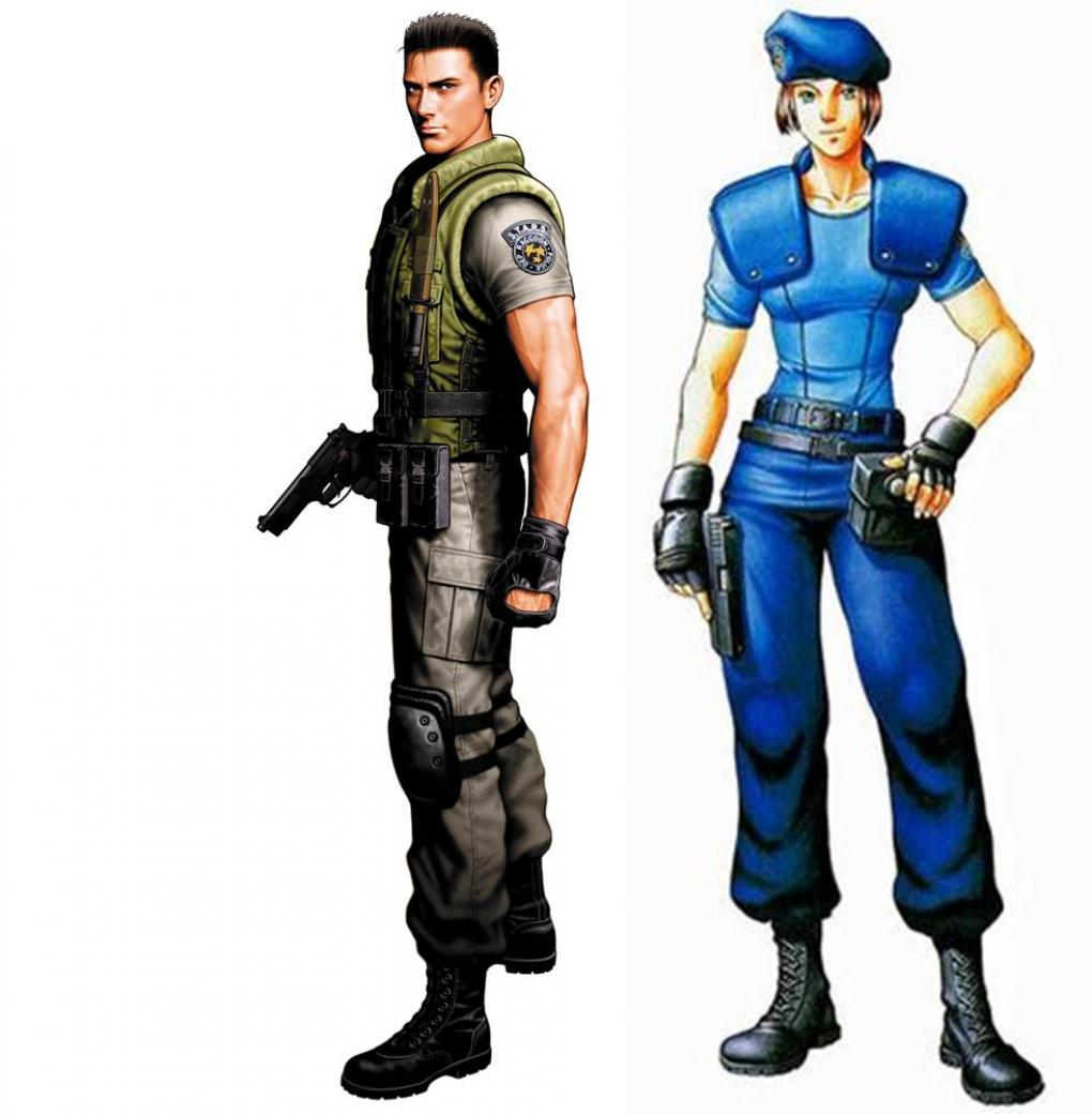 Konstante Charaktere: Chris Redfield und Jill Valentine sind von Anfang dabei. Dabei kann man eine starke Entwicklung über die Reihe hinweg erkennen.