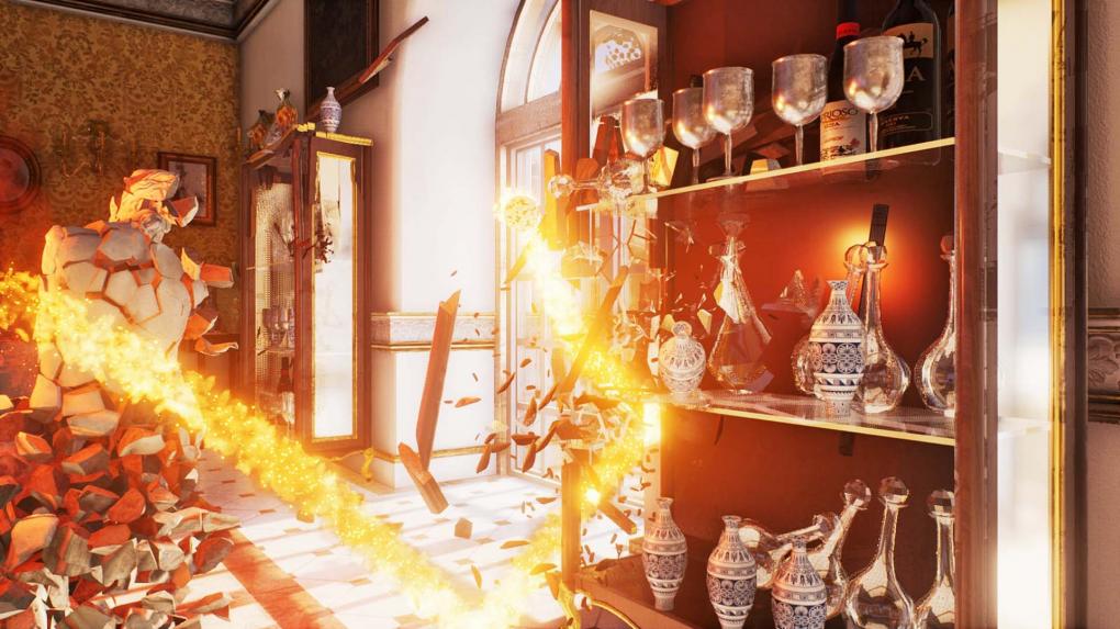 Golfball-Geschoss: Bislang zeigt sich das Zerstörungsmodell als Dangerous Golf nur auf Screenshots. Die lassen erahnen, wie viel Chaos man mit dem Golfball anrichten können wird.