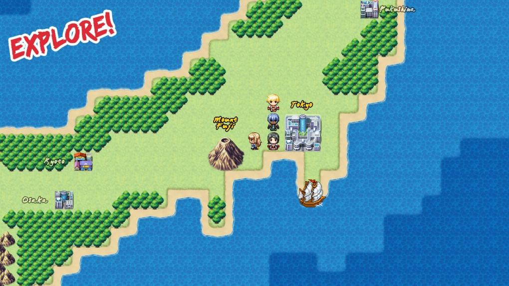 SNES-Flair: Die Retro-Optik steht dem Spiel gut und auf der 'Welt-Karte' lernt man ein bisschen japanische Geografie. (PC)