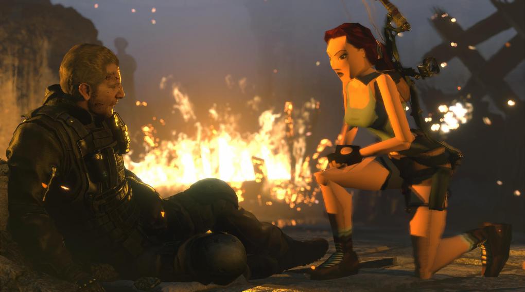 Nostalgiebonus: Die Kampagne könnt ihr auch als klassische Polygon-Lara bestreiten.