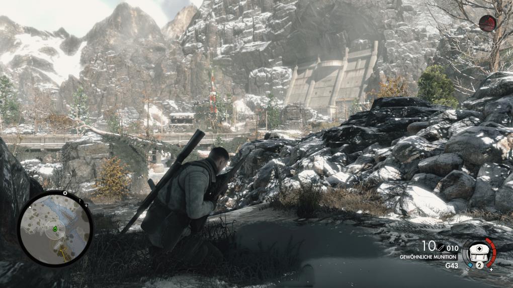Die Landschaften von Sniper Elite 4 sehen nicht nur recht gut aus, sondern bieten insgesamt auch viel Abwechslung. Wir sind zum Beispiel in den Alpen, in sizilianischen Dörfern und Klöstern unterwegs.