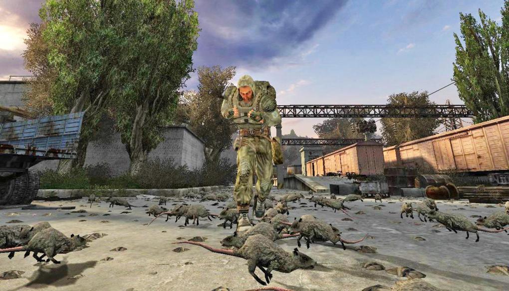 Ratten gibt's in Stalker durchaus noch. Allerdings nicht als Gegner, sondern als Teil der Kulisse. Ursprünglich sind infizierte Nager geplant, die gesunde Ratten anstecken und zu wütenden Biestern mutieren lassen. Das mag jedoch nicht so funktionieren, wie es die Entwickler planen.