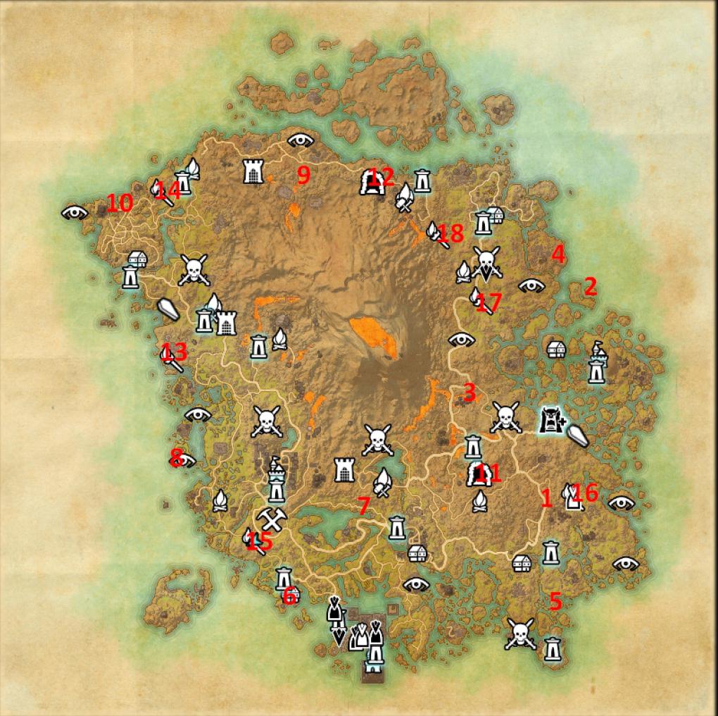 Alle 18 Himmelsscherben von TESO: Morrowind auf einen Blick.