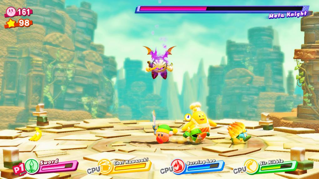 Boss-Klassiker wie Whispy Woods, Meta Knight und Co. dürfen freilich nicht fehlen.&nbsp; Generell gibt es wenig neue Bosse und sie alle wiederholen sich leider zu häufig.