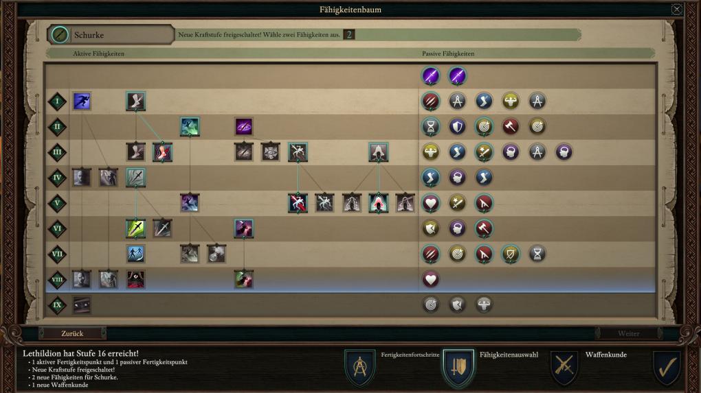 <strong>Pillars of Eternity 2: Deadfire </strong>im Test -&nbsp;Nach Stufenaufstiegen dürfen wir Fertigkeiten verbessern, neue Fähigkeiten erlernen sowie den Umgang mit Waffengattungen optimieren.