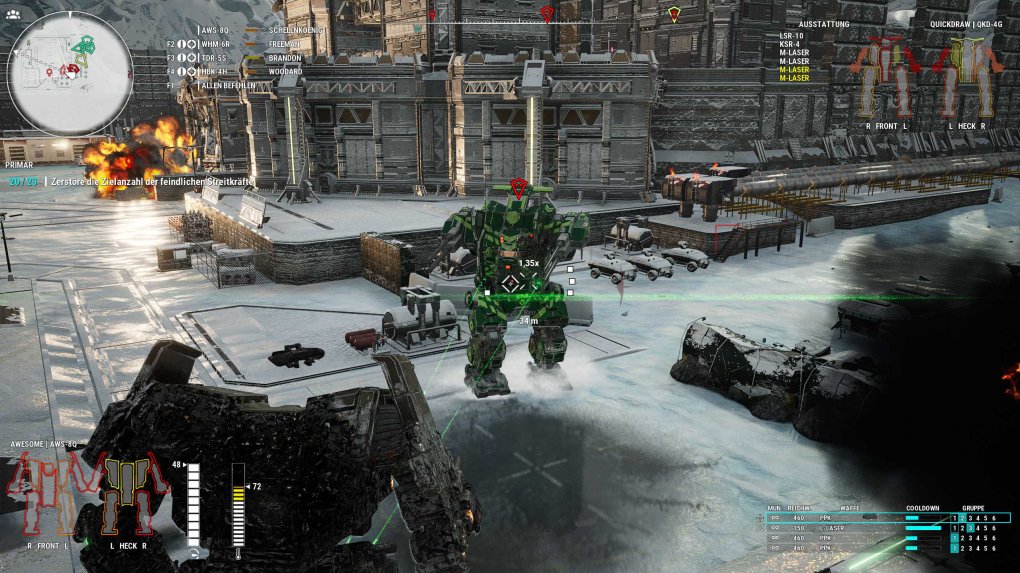 Mechwarrior 5: Mercenaries - In kalten Umgebungen ist die Hitzeentwicklung bei allen Mechs etwas verringert.